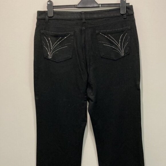 JONES New York Black Lexington Straight Super Soft Trousers sz large - Picture 4 of 11